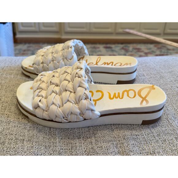 Sam Edelman Ainslie White Braided Sandal Slide Open Toe Size 9.5 - Picture 6 of 9
